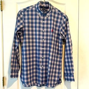 Ralph Lauren long sleeved button down Size M plaid Multi colored